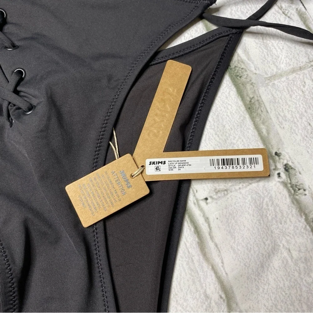 Skims Signature swim lace up Monokini size 2X Onix New with tags